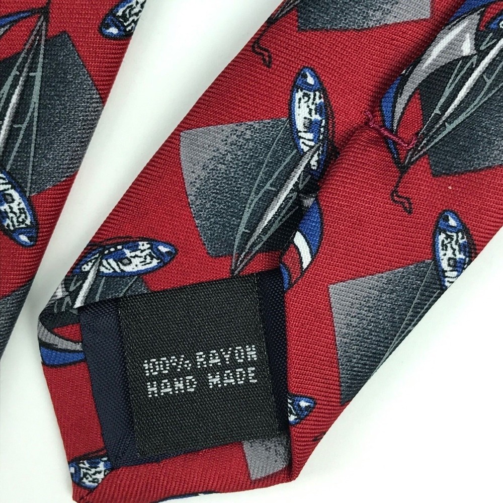 Utopia Men's Tie Handmade Dark Red Sail Boat Sailing Nautical Novelty Necktie 57 - Picture 5 of 8